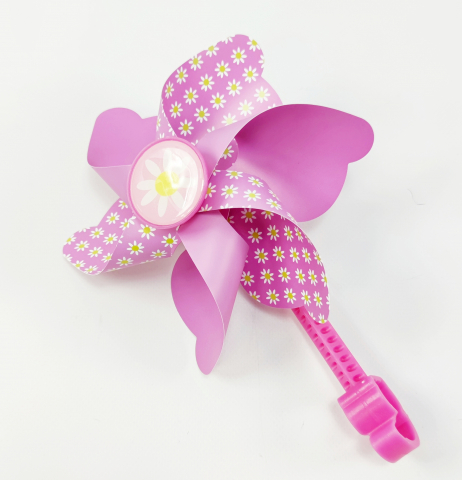 Accesorii-Design-Ornament - Accesoriu montaj pe ghidon, morisca de vant, culoare roz