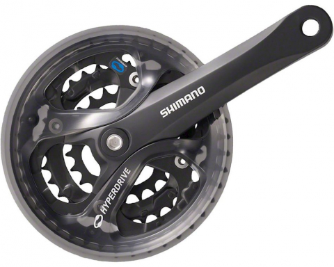 Transmisie & Accesorii - Angrenaj Pedalier Shimano Acera MTB, 48X38X28T, Brat 175MM, Pentru 7/8 Viteze Pe Spate, Negru