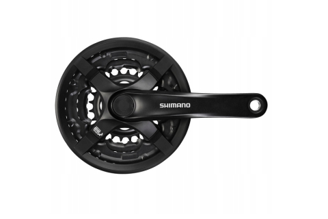 Angrenaje - Angrenaj Pedalier Shimano FC-TY501 Negru Cu Aparatoare 6/7/8 Viteze 48/38/28 Dinti 170mm