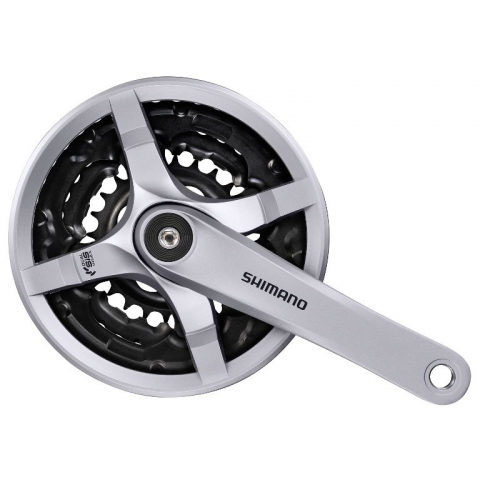 Angrenaje - Angrenaj Pedalier Shimano Tourney Fc-Ty501 42X34X24T brat 170mm pentru 6/7/8 viteze pe spate suruburi agrintiu