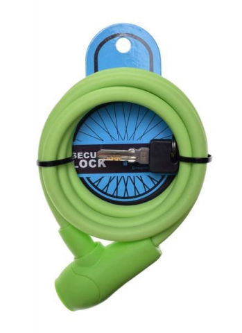 Accesorii-Design-Ornament - Antifurt cu cheie 10mm x 1500mm, protectie din silicon, culoare verde