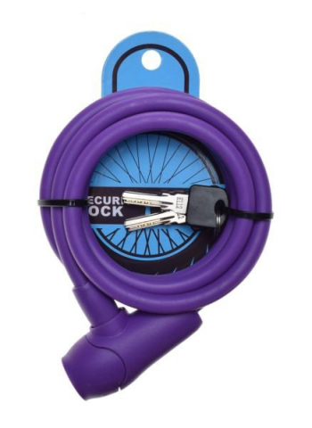 Accesorii-Design-Ornament - Antifurt cu cheie 10mm x 1500mm, protectie din silicon, culoare violet