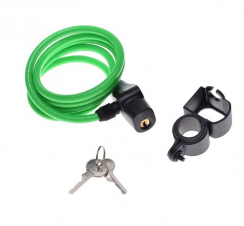 Accesorii-Design-Ornament - Antifurt cu cheie 8 mm x 1500 mm, culoare verde, cu suport montare