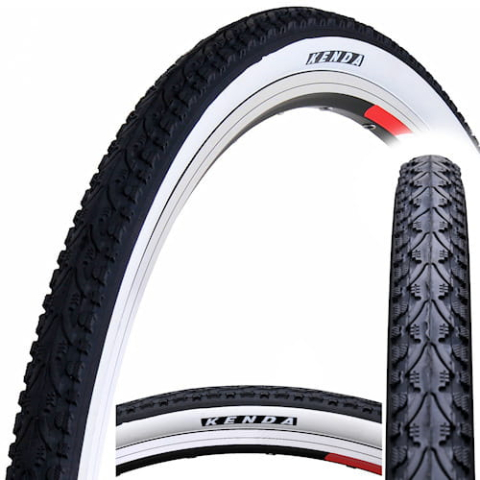 28" - Anvelopa Kenda Khan K935 28x1.75, 28x1-5/8 x 1-3/4, 700x45C, culoare negru cu banda alba