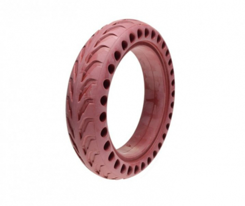 Piese vehicule electrice - Anvelopa trotineta fara camera, 8,5 x 2 inch, culoare rosu inchis, pentru Xiaomi M365