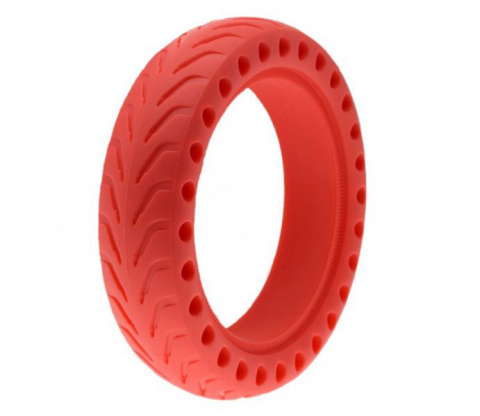 Anvelope trotinete - Anvelopa trotineta fara camera, 8,5 x 2 inch, culoare rosu, pentru Xiaomi M365