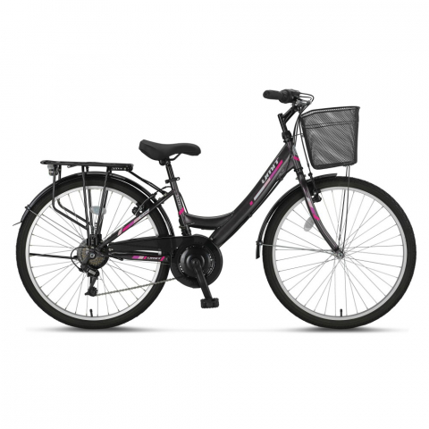 City - Bicicleta City Umit Safiro, roata 26", 21 viteze, culoare negru, cadru din otel