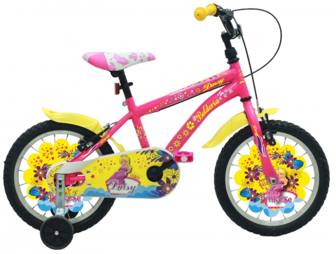 Biciclete - Bicicleta copii Belderia Daisy, culoare roz, roata 16", cadru din otel