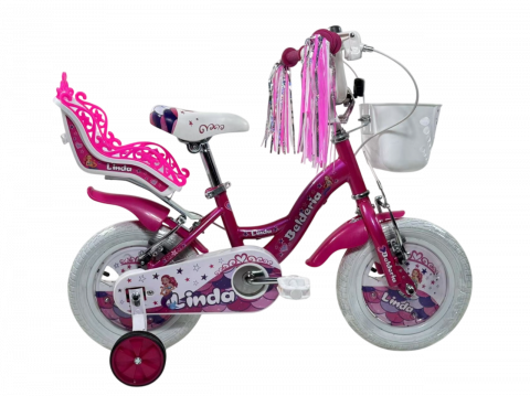 Copii - Bicicleta copii Belderia Linda, culoare roz, roata 12", cadru din otel