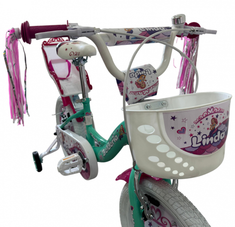 Bicicleta copii Belderia Linda, culoare turcoaz, roata 14", cadru din otel [3]