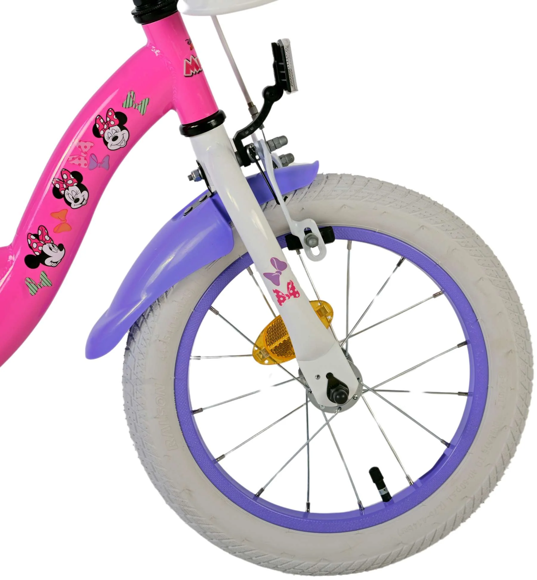 Bicicleta copii Disney Minnie Cutest Ever 14 inch, pentru fete, culoare roz/violet, frana de mana fata si butuc spate [8]