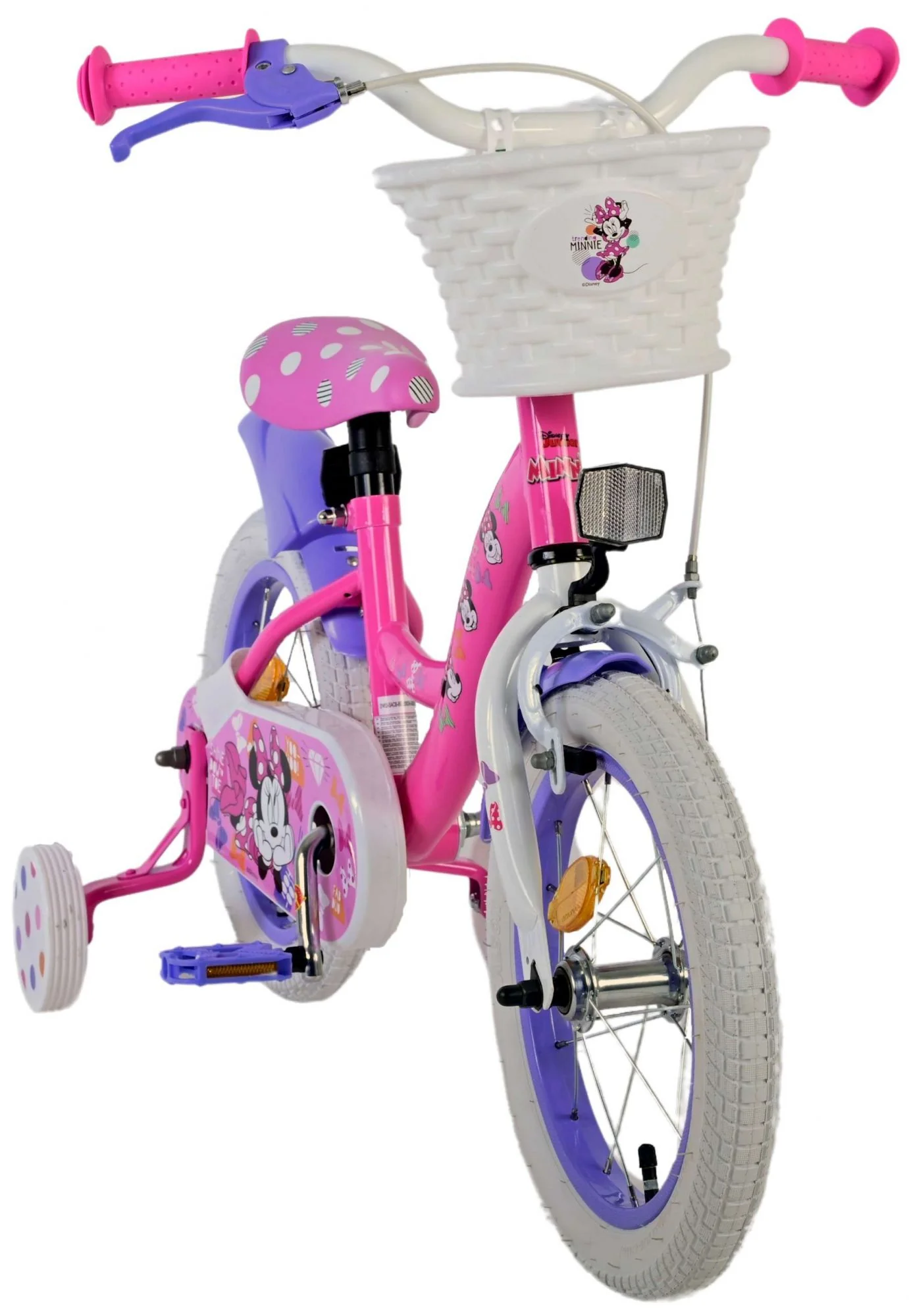 Bicicleta copii Disney Minnie Cutest Ever 14 inch, pentru fete, culoare roz/violet, frana de mana fata si butuc spate [5]