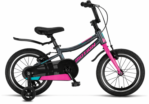 Copii - Bicicleta copii Motion Lady, culoare antracit/roz, roata 16", cadru din otel