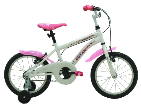 Copii - Bicicleta copii Tec Angel, culoare alb, roata 16", cadru din otel