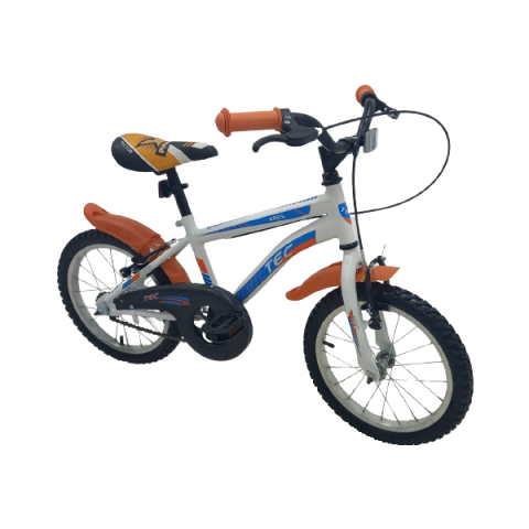Copii - Bicicleta copii TEC Ares, culoare alb/portocaliu, roata 20", din otel