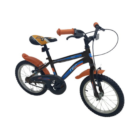 Biciclete - Bicicleta copii TEC Ares, culoare negru/portocaliu, roata 20", din otel