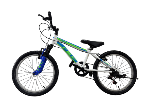 Copii - Bicicleta copii Tec Titan suspensie fata, roata 20", culoare alb/albastru