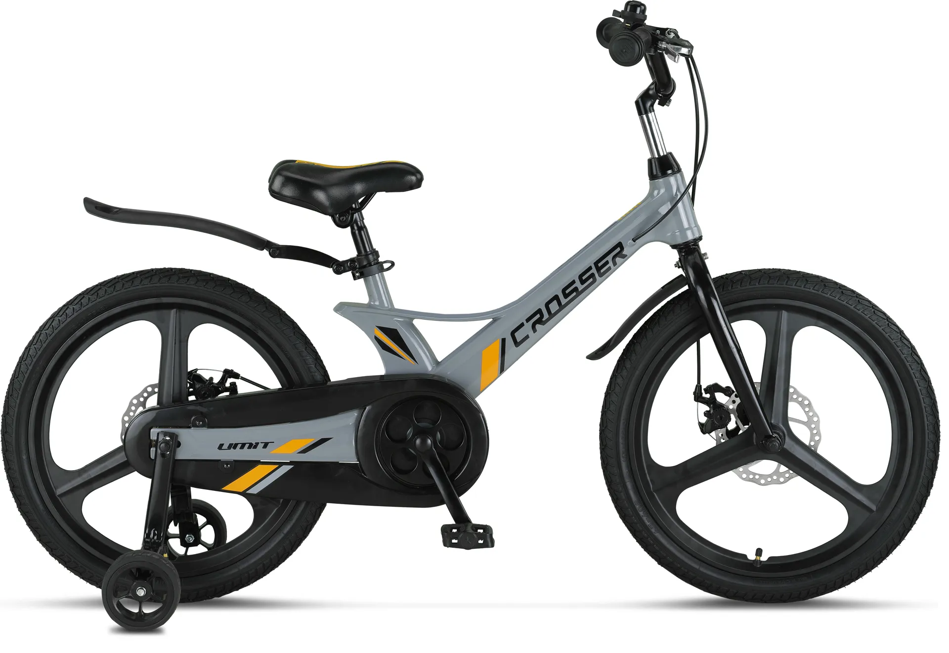 Copii - Bicicleta copii Umit Crosser, culoare gri/portocaliu, roata 20", cadru din aluminiu, frana disc