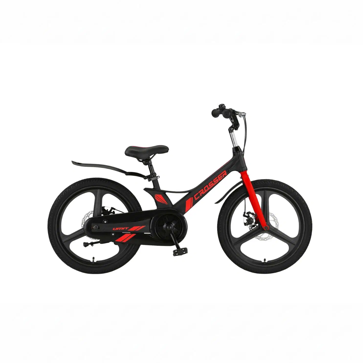 Copii - Bicicleta copii Umit Crosser, culoare negru/rosu, roata 20", cadru din aluminiu, frana disc