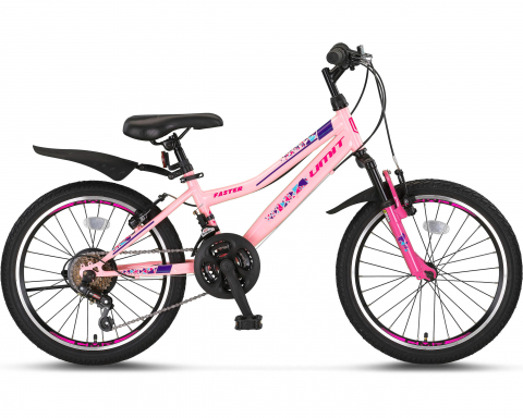 Mountain Bike - Bicicleta copii Umit Faster Lady, frana V-Brake, 21 viteze, culoare roz/violet, roata 26", cadru otel