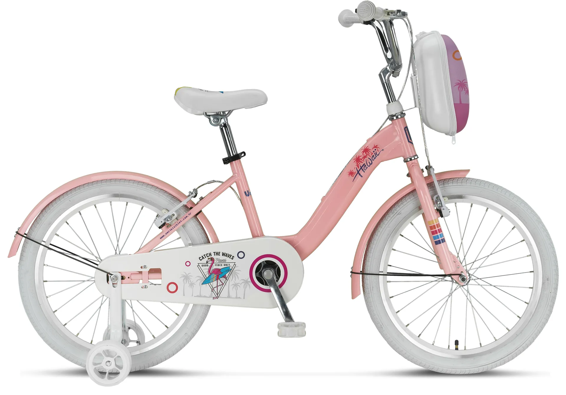 Copii - Bicicleta copii UMIT Hawai culoare roz, roata 20", cadru otel