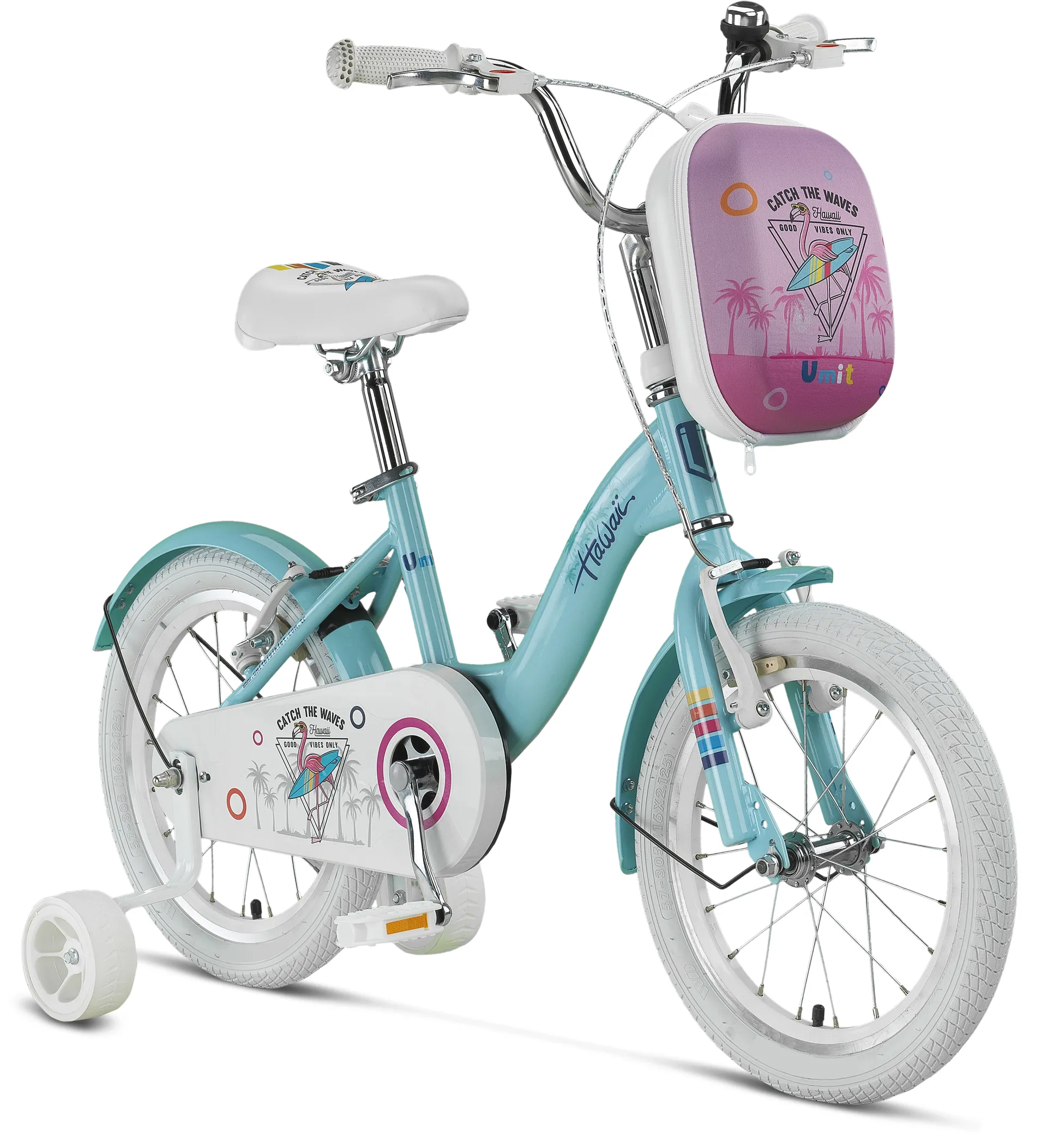 Bicicleta copii UMIT Hawai, culoare turcoaz, roata 16", cadru otel [1]