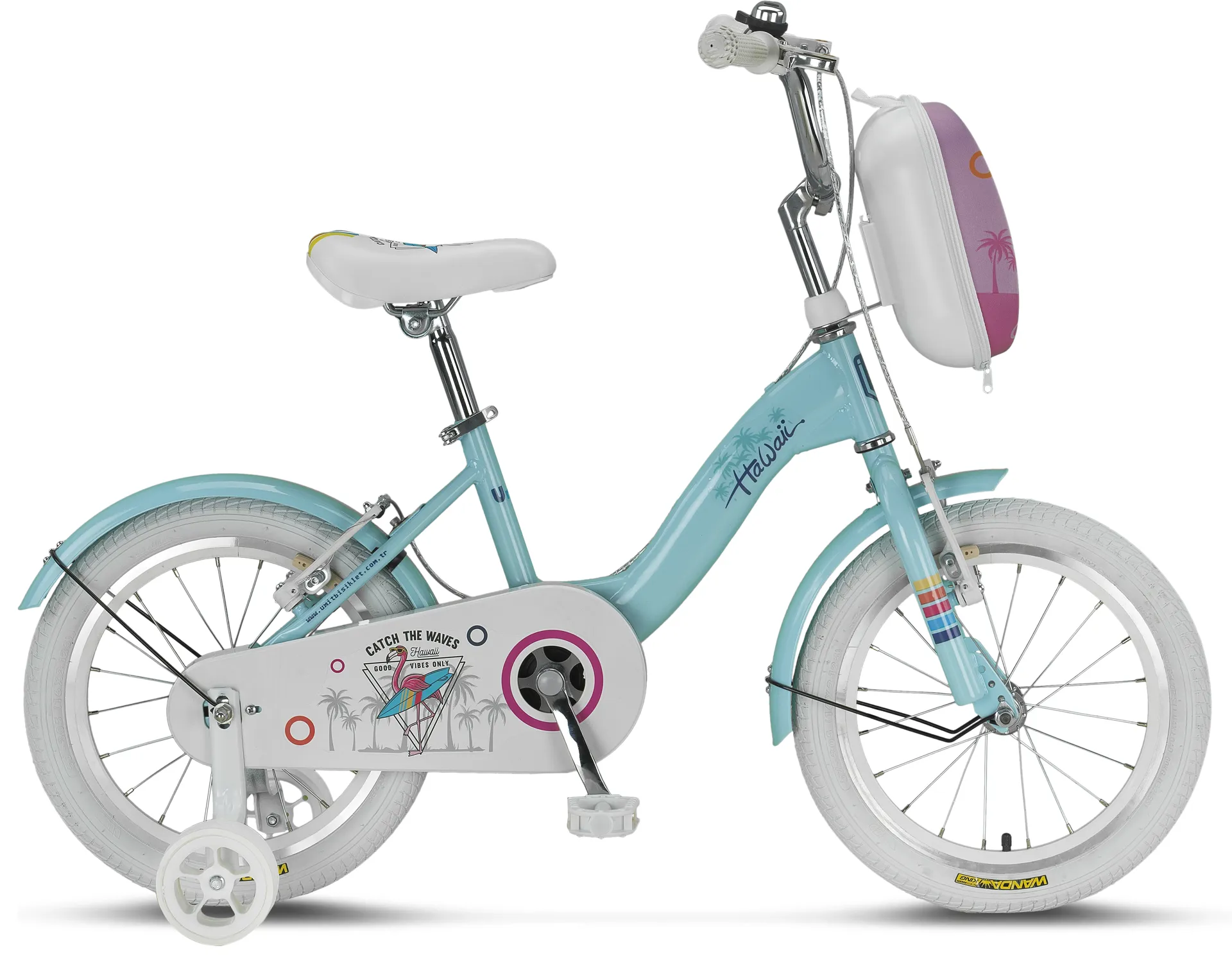 Biciclete - Bicicleta copii UMIT Hawai, culoare turcoaz, roata 16", cadru otel