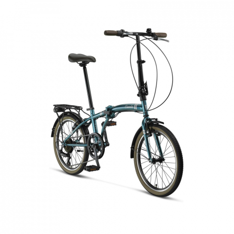 Bicicleta Umit Cund, 6 viteze, pliabila, cadru otel, roata 20", culoare turcoaz [1]