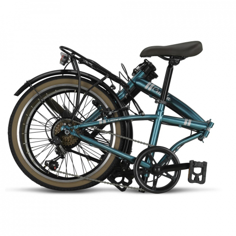 Bicicleta Umit Cund, 6 viteze, pliabila, cadru otel, roata 20", culoare turcoaz [2]