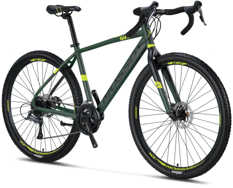 Cursiere - Bicicleta Mosso gravel GVL290 Claris, roata 29", 16 viteze, cadru 17 inch din aluminiu,verde/lime ,frana disc