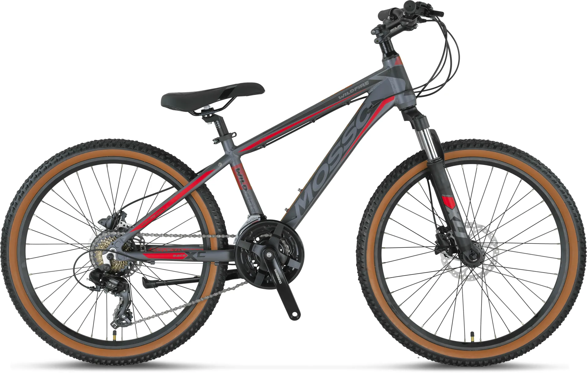 Mountain Bike - Bicicleta Mosso Wildfire V roata 24", cadru din aluminiu, culoare gri