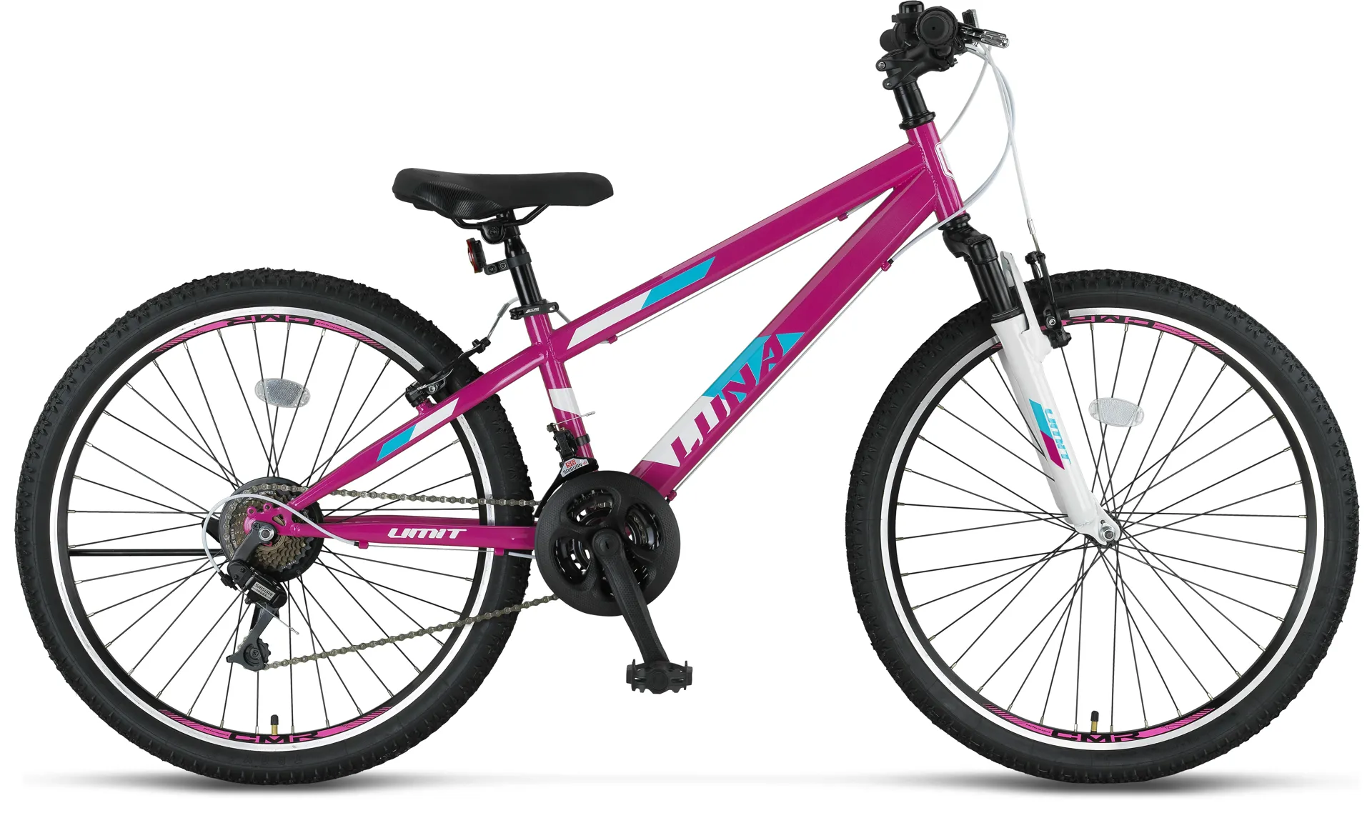 Copii - Bicicleta MTB copii Umit Luna Lady, culoare roz intens, roata 24", cadru din otel