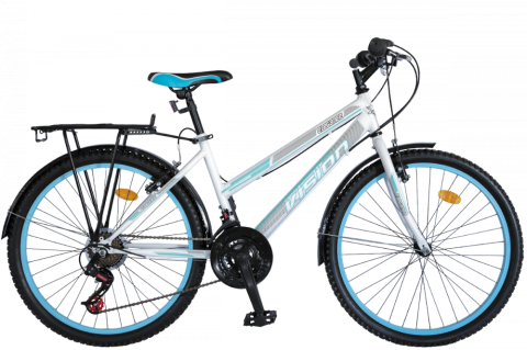 Copii - Bicicleta MTB Dame Vision Elegance Culoare Alb/Albastru Roata 24" Otel