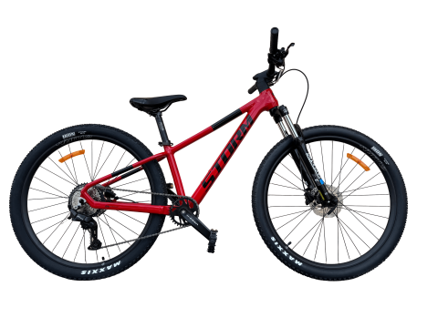 Mountain Bike - Bicicleta MTB Storm Raptor 1.0, 27.5 Inch, Cadru 13, Frane Hidraulice, Rosu/Negru