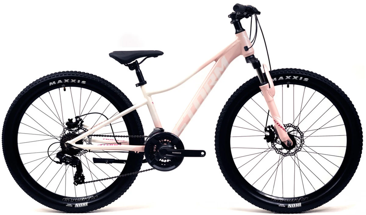 Mountain Bike - Bicicleta MTB Storm Shark Lady 1.0, 27.5 Inch, Cadru 13, Frane pe Disc, Pudra Perla