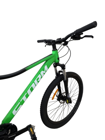 Bicicleta MTB Storm Shark Man 1.0, 27.5 Inch, Cadru 17, Frane pe Disc, Verde/Negru [2]