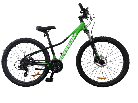 Mountain Bike - Bicicleta MTB Storm Shark Man 1.0, 27.5 Inch, Cadru 17, Frane pe Disc, Verde/Negru