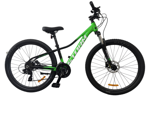 Mountain Bike - Bicicleta MTB Storm Shark Man 2.0, 27.5 Inch, Cadru 13,2D Frane Hidraulice, Verde/Negru