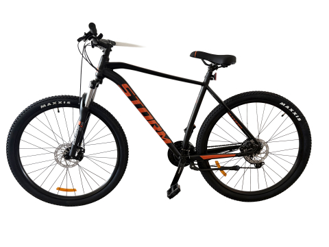 Mountain Bike - Bicicleta MTB Storm Shark Man 2.0, 29 Inch, Cadru 21, 2D Frane Hidraulice, Negru/Portocaliu