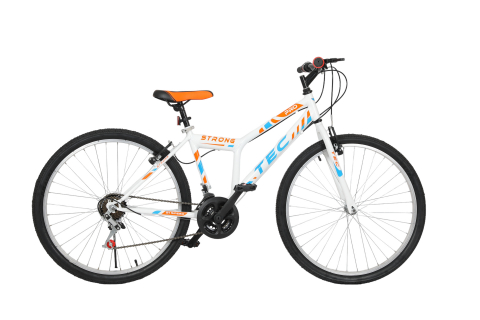 Bicicleta MTB Tec Strong, culoare alb/portocaliu/albastru, roata 26", cadru din otel [1]
