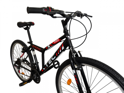 Bicicleta MTB Tec Strong, roata 26", cadru din otel, culoare negru/rosu [2]