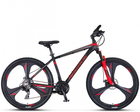 Mountain Bike - Bicicleta MTB Umit Accrue 2D, cadru 18", culoare negru/rosu, roata 27.5", cadru aluminiu, frana disc, 21 viteze