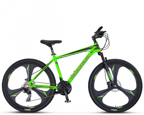 Mountain Bike - Bicicleta MTB Umit Accrue, cadru 18", culoare verde neon, roata 27.5", cadru aluminiu, frana disc hidraulic, 21 viteze