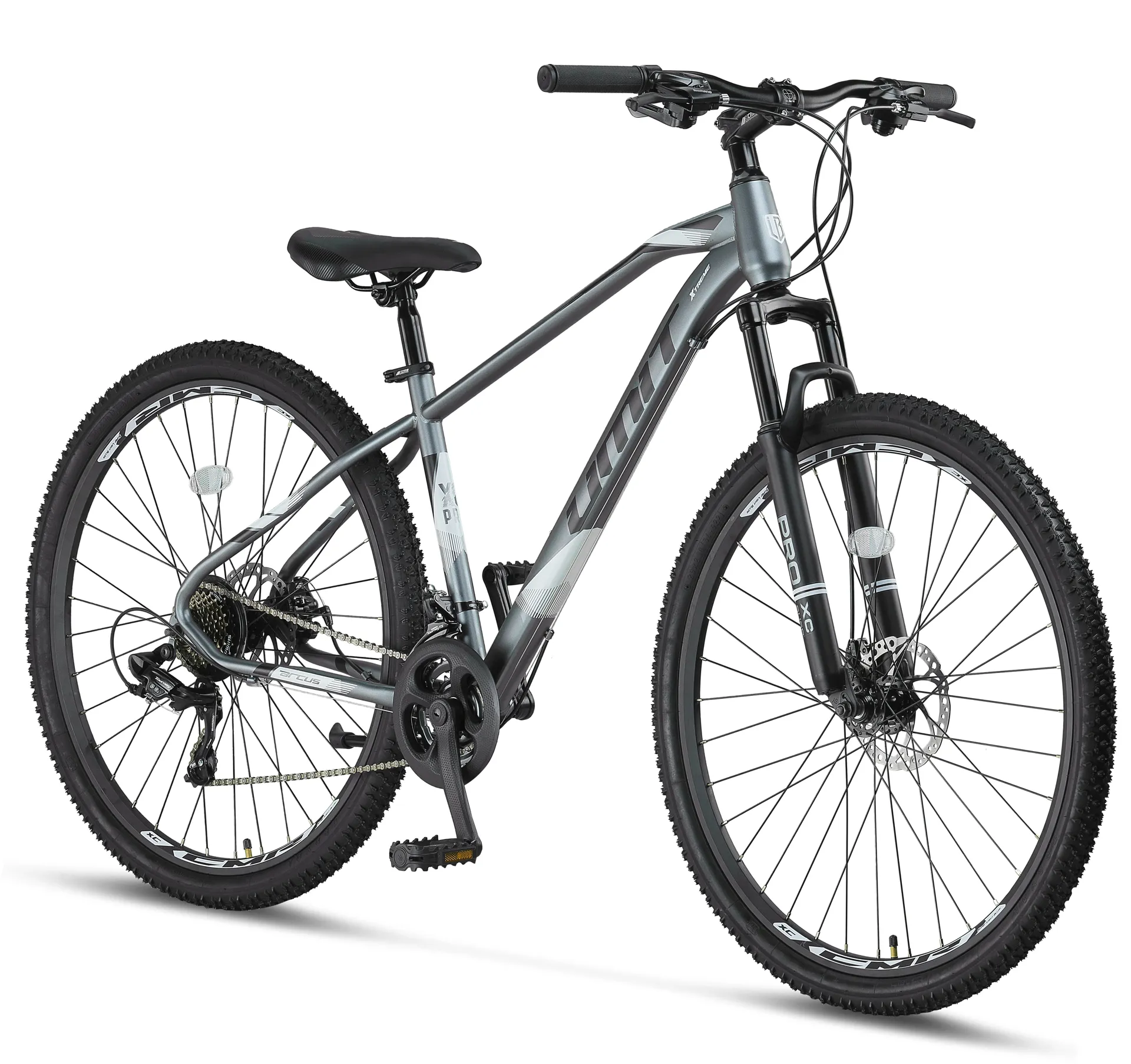 Bicicleta MTB Umit Arcus 2D, culoare antracit, roata 27.5", cadru otel, frana disc, 21 viteze [1]