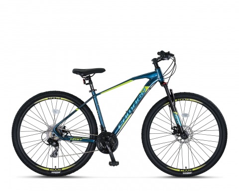 Mountain Bike - Bicicleta MTB Umit Camaro, culoare albastru/verde, roata 29", cadru 20" din aluminiu, frana disc hidraulica, 21 viteze
