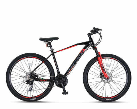 Mountain Bike - Bicicleta MTB Umit Camaro, culoare negru/rosu, roata 29", cadru 18" din aluminiu, frana disc hidraulica, 21 viteze