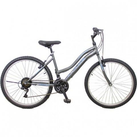 Biciclete - Bicicleta MTB UMIT Explorer Lady, culoare gri/albastru, roata 24", cadru din otel