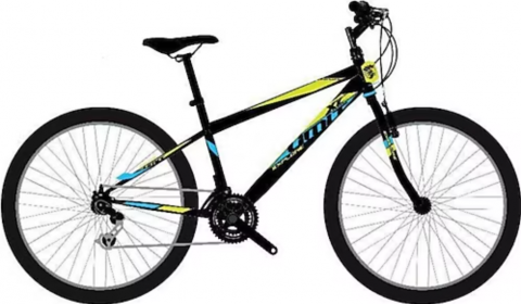 Biciclete - Bicicleta MTB UMIT Explorer Man, culoare negru/lime, roata 24", cadru din otel