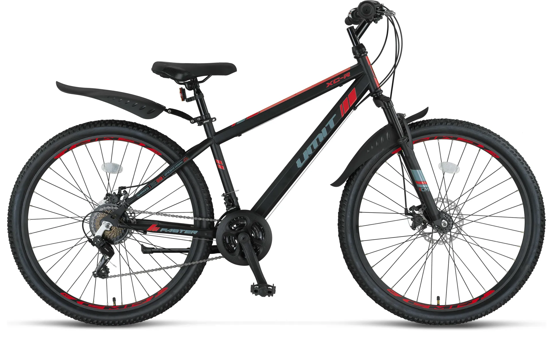 Mountain Bike - Bicicleta MTB Umit Faster, culoare negru/rosu ,roata 27,5", frana disc, 21 viteze