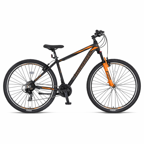 Mountain Bike - Bicicleta MTB Umit Mirage, 21 viteze, culoare negru/portocaliu, roata 29", cadru din aluminiu 18", V-brake